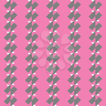 Vector seamless pattern texture background with geometric shapes, colored in pink, grey and white colors.