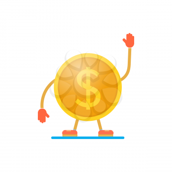 Coin dollar winner on a white background. Win in business. Vector illustration .
