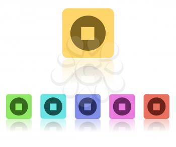 Modern Flat Icon Set. Flat buttons