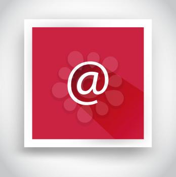 Icon of email for web and mobile applications. Flat design with long shadow