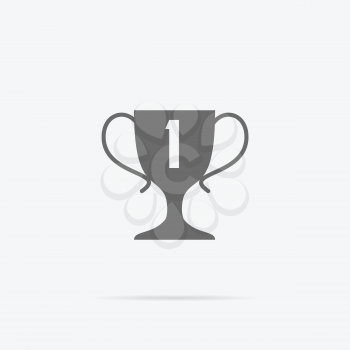 Winner concept goblet design flat icon. Winner award trophy success and victory and prize logo, competition sport winner game, reward and achievement vector illustration