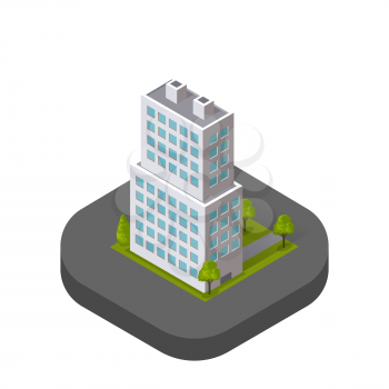 Skyscraper logo building icon. Building and isolated skyscraper, tower and office city architecture, house business building logo, apartment office vector illustration