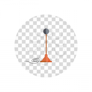 Microphone design flat isolated icon, vintage microphone stand, sound media, record vocal musical web broadcasting microphone vector illustration