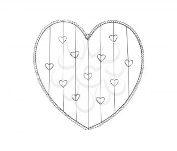 Metal heart isolated on a white background