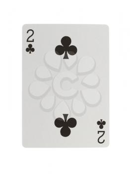 Playing card (two) isolated on a white background