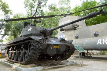Old M41 tank on display in a museum in Saigon (Vietnam)