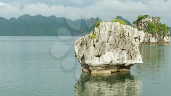 Limestone rocks in Halong Bay, Vietnam, one of the seven world wonders