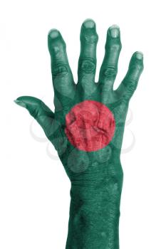 Hand of an old woman with arthritis, isolated on white, Bangladesh