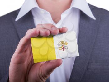 Businessman showing card, matte paper effect, Vatican City