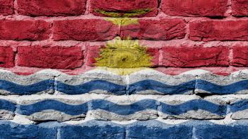 Very old brick wall texture, flag of Kiribati