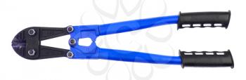 Close-up of an old pair of boltcutters on a white background