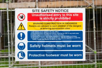 Construction Signs building site, construction environments, isolated by groups