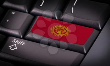 Flag on button keyboard, flag of Kyrgyzstan