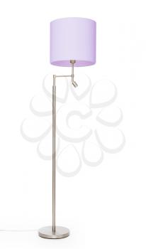 Purple floor lamp, isolated on white background