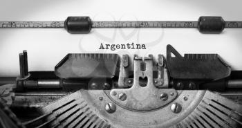 Inscription made by vinrage typewriter, country, Argentina