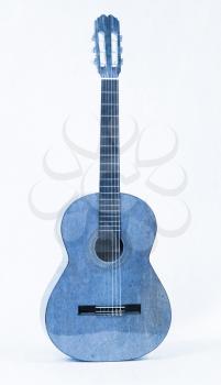 Isolated classical guitar, isolated on a white background - Blue