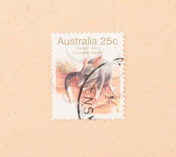 AUSTRALIA - CIRCA 1980: A stamp printed in Australia shows Greater Bilby, circa 1980