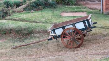 Wooden cart on Madagascar, empty, ready to be used