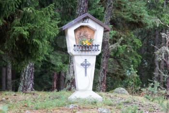 Typical old Christian Wayside Shrine at a country road - Austria