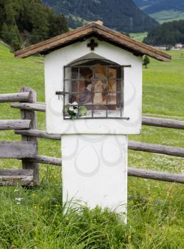 Typical old Christian Wayside Shrine at a country road - Austria