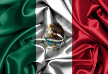 Waving flag, close up - Flag of Mexico