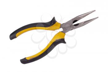 Simple pliers tool isolated on white background, yellow