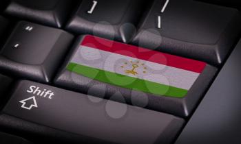 Flag on button keyboard, flag of Tajikistan