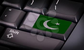 Flag on button keyboard, flag of Pakistan