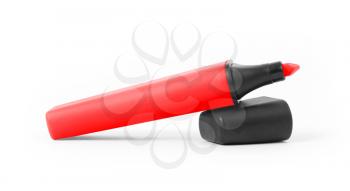 Red highlighter isolated over a white background