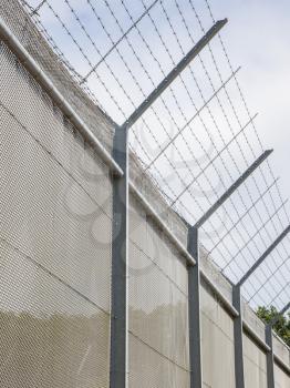 Fence around restricted area, old jail in the Netherlands