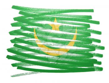 Flag illustration made with pen - Mauritania