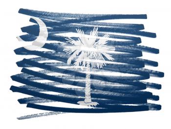 Flag illustration made with pen - South Carolina