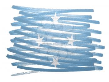 Flag illustration made with pen - Micronesia
