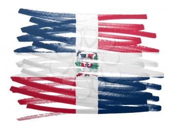 Flag illustration made with pen - Dominican Republic