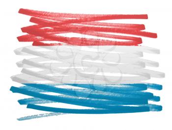 Flag illustration made with pen - Luxembourg