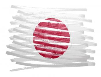 Flag illustration made with pen - Japan