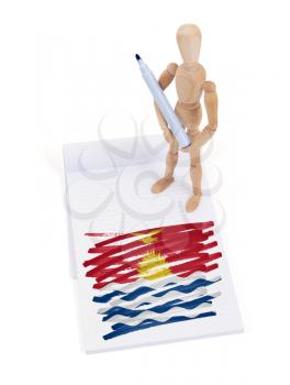 Wooden mannequin made a drawing of a flag - Kiribati