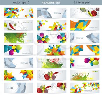 Royalty Free Clipart Image of a Set of Headers 