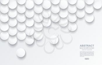 White elegant paper circles background. Vector illustration.