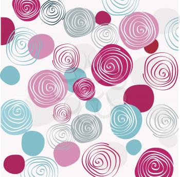 Decorative pattern with drawn circles, vector background.