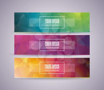 Bright banner set with abstract polygonal design.