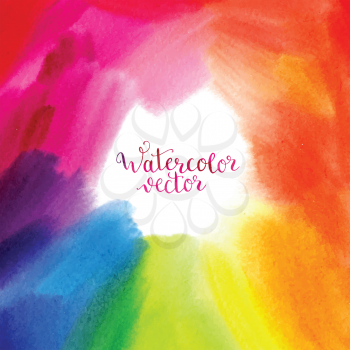 Watercolor hand painted rainbow background