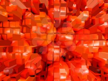 Image of red abstract background with tomatoes