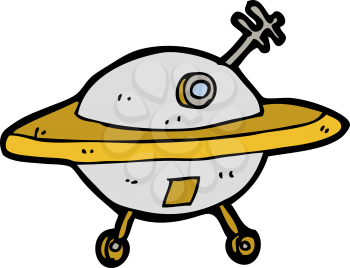Royalty Free Clipart Image of an Alien Flying Saucer