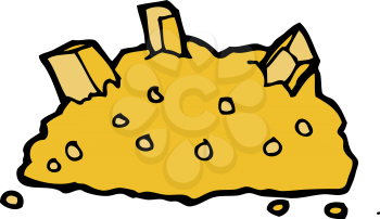 Royalty Free Clipart Image of a Pile of Gold
