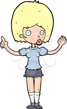 Royalty Free Clipart Image of a Woman Pointing