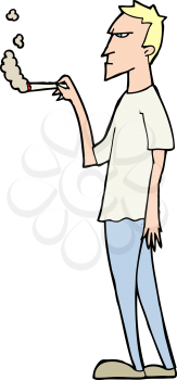 Royalty Free Clipart Image of a Angry Smoker