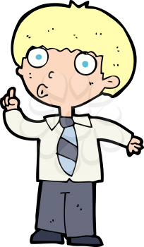 Royalty Free Clipart Image of a Boy Pointing Up