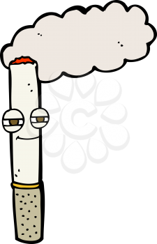 Royalty Free Clipart Image of a Happy Cigarette