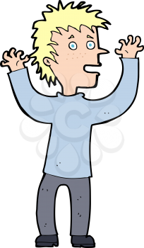 Royalty Free Clipart Image of a Frightened Boy